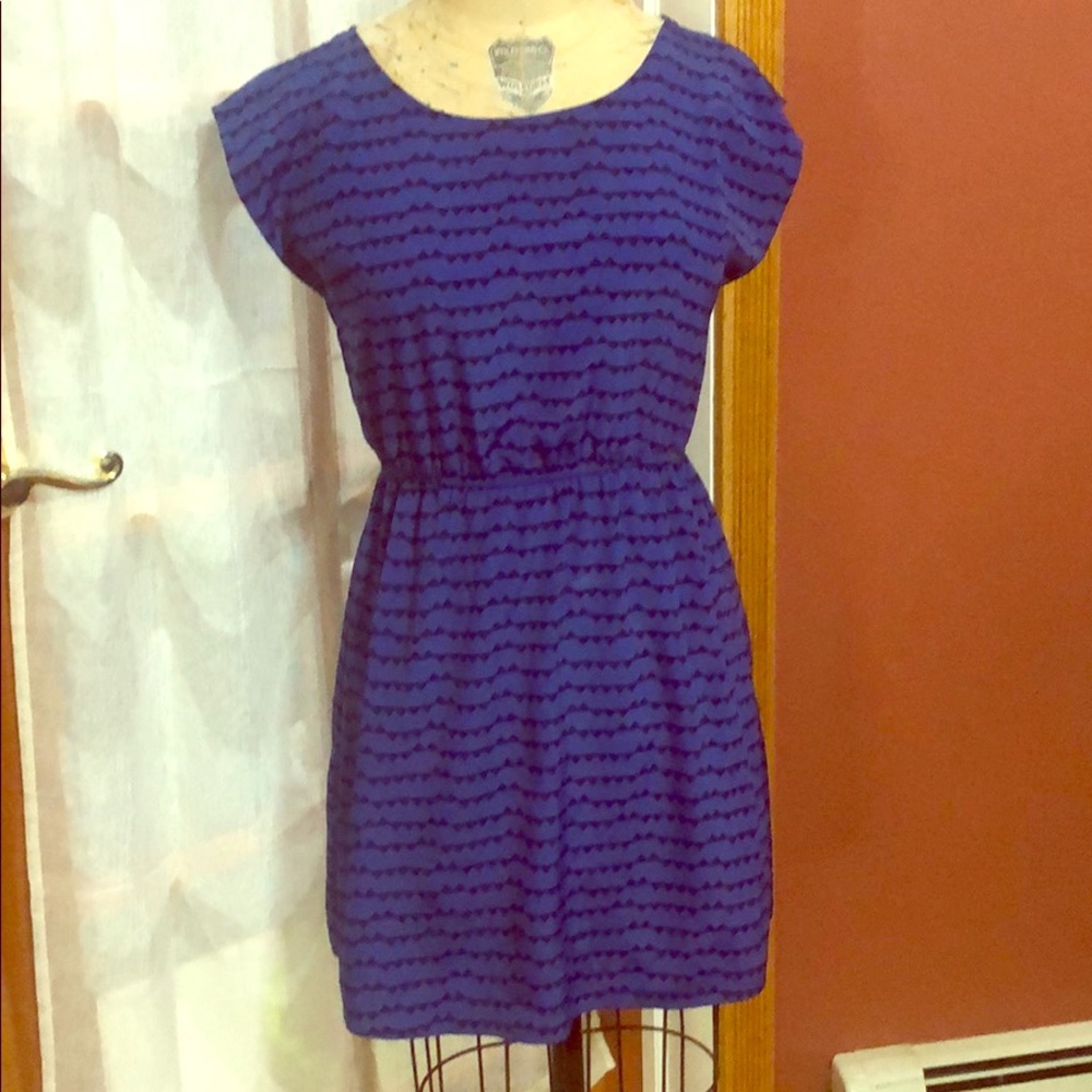 Patterned Striped Fit and Flare Dress